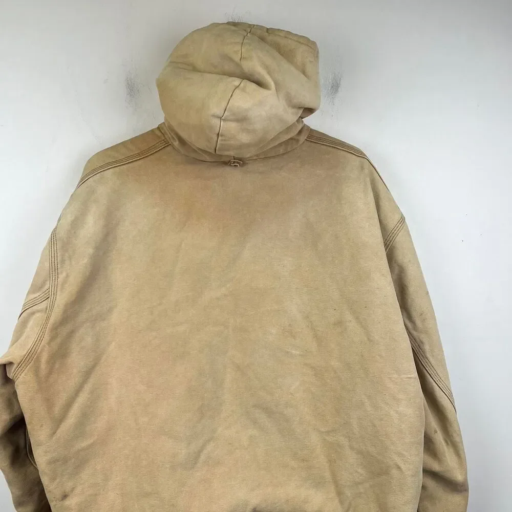 Vintage Carhartt J04 BRN men's canvas bomber jacket size 2XL